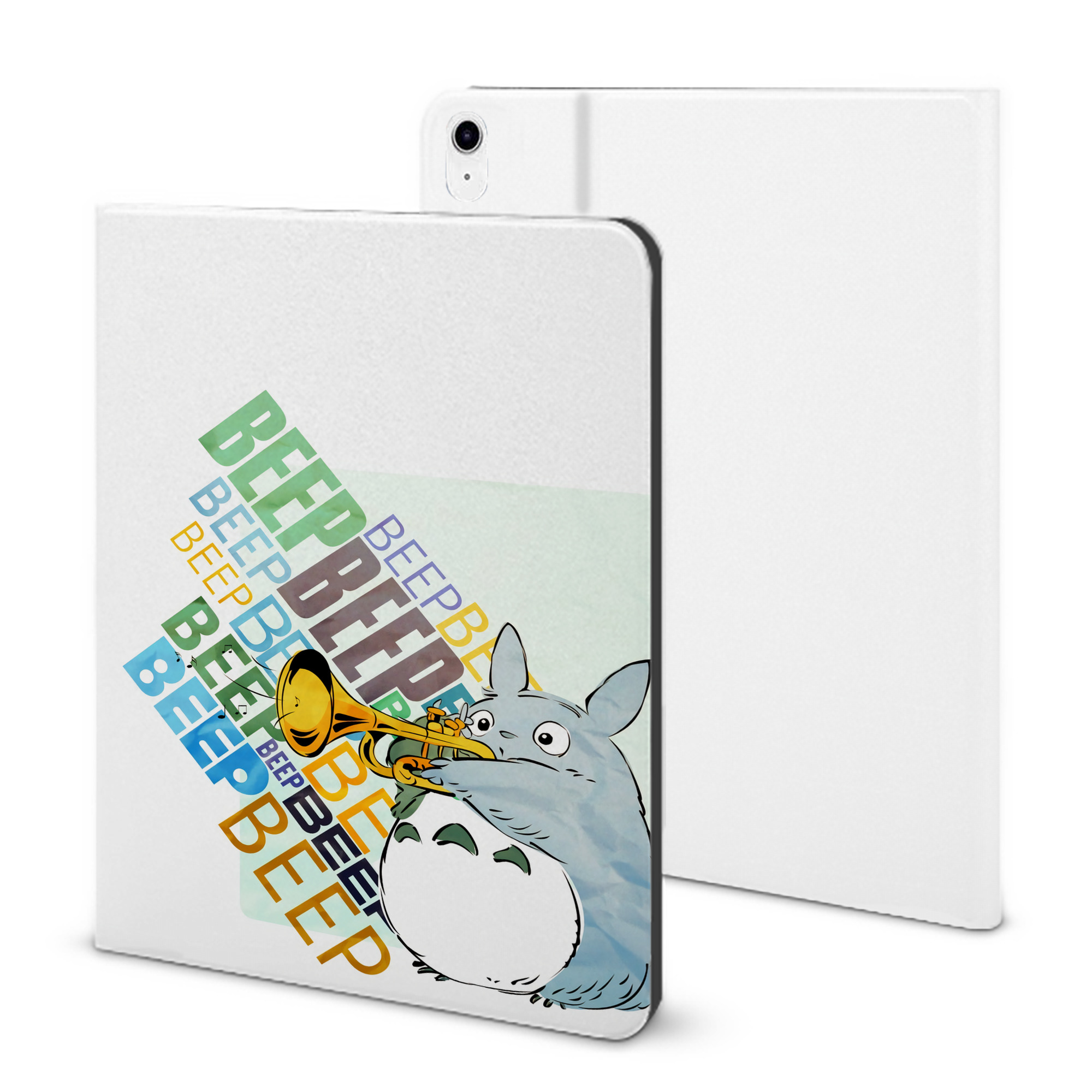 （画像用） となりのトトロ 草壁メイ 草壁サツキ My Neighbor Totoro Satsuki Kusakabe Mei Kusakabe IPad ケース ブック型 PUレザー TPU 耐衝撃 軽量 薄型 ペン収納なし 全面保護 IPad 各モデル対応
